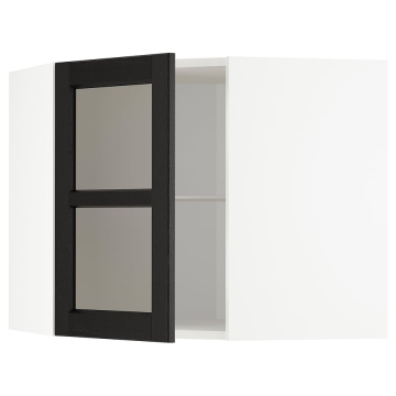 METOD Nurgas Seinakapp / riiulid / klaasuks, valge, Lerhyttan värvitud must ,68x60 см METOD Nurgas Seinakapp / riiulid / klaasuks, valge, Lerhyttan värvitud must ,68x60 см