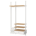 ELVARLI 2 osa, valge/bambus, 135x51x222-350 cm