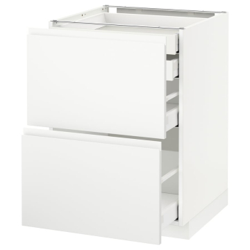 METOD/MAXIMERA ak 2 esi/2 mad/1 kesk/1 kõrg shtl 60x62.1x88 cm valge/Voxtorp matt valge