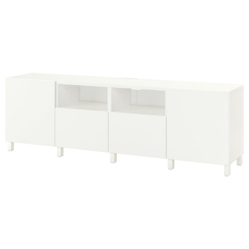 BESTÅ uste ja sahtlitega TV alus 240x42x74 cm valge/Lappviken/Stubbarp valge