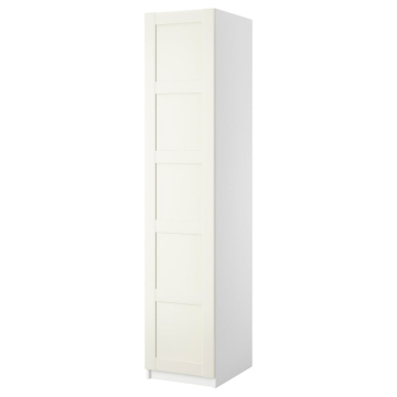 PAX, riidekapp koos 1 uksega 49.8x60x236.4 cm valge/Bergsbo valge