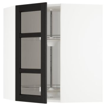 METOD Nurgas Seinakapp + riiulid / klaasuks, valge, Lerhyttan värvitud must,68x80 см METOD Nurgas Seinakapp + riiulid / klaasuks, valge, Lerhyttan värvitud must,68x80 см