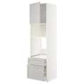 METOD/MAXIMERA uks/2 shtl kõrge kapp ahjule/mikrol 60x61.9x228 cm valge/Lerhyttan helehall