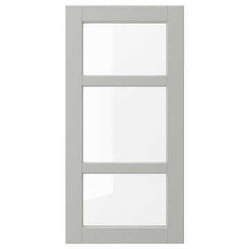 LERHYTTAN klaasuks 40 x 80 cm helehall