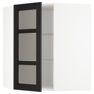 METOD Nurgas Seinakapp / riiulid / klaasuks, valge, Lerhyttan värvitud must ,68x80 см METOD Nurgas Seinakapp / riiulid / klaasuks, valge, Lerhyttan värvitud must ,68x80 см