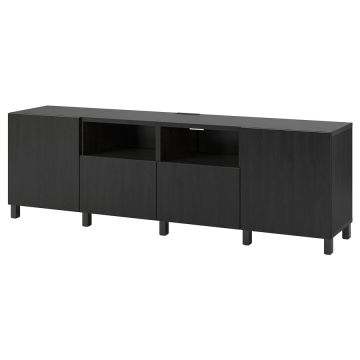 BESTÅ uste ja sahtlitega TV alus 240x42x74 cm mustjaspruun/Lappviken/Stubbarp mustjaspruun